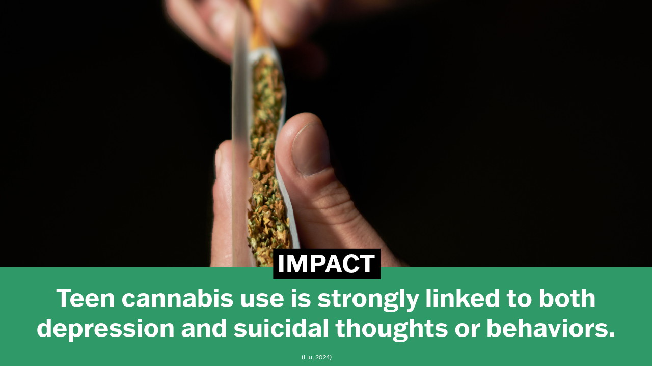 Is cannabis use making depression and suicidal thoughts worse in teens?